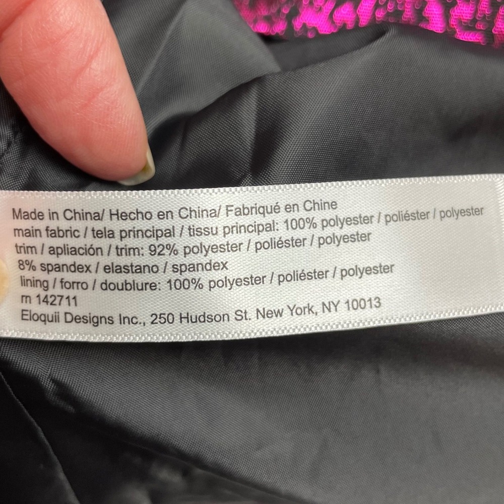 NWT Eloquii Womens Metallic Blazer Size 22 Magenta Brocade Double Breasted Party - Picture 6 of 10